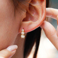 Sterling Silver Moissanite Earrings for Women, Luxury Classic Design, Cross-Border Wholesale-0-1