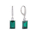 wholesale S925 Sterling Silver New Enzela Emerald Ice Flower-Cut Gemstone Ear Hooks for Women Wholesale Factory-0-4