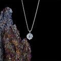 S925 Silver Plated White Gold Moissanite Necklace, Amazon Hot Seller, Simple and Elegant European and American Jewelry, Ready Stock-0-1