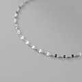 wholesale 925 Sterling Silver Japanese Light Luxury Lip Piece Chain Bracelet for Women, Super Sparkling and Versatile Minimalist Plain Chain Hand Accessory S4902-0-3