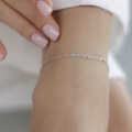 wholesale 925 Sterling Silver Geometric Bead Chain Bracelet Ankle Chain Minimalist Ins Style Small Luxury High-end Feeling for Women-0-3