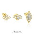 wholesale S925 Sterling Silver Creative and Personalized Evil Eye Zircon Earrings for Women, Light Luxury, Versatile, and Exquisite Minimalist Earrings-0-1