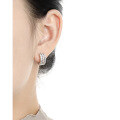 wholesale S925 sterling silver women's ear clips with a unique, niche, and luxurious honeycomb design, featuring micro-set zirconia for an elegant and sophisticated look-0-3