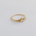 wholesale S925 Silver Plated 14k Gold French Light Luxury Vintage Style Moonstone Ring-0-1