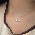 wholesale S925 Sterling Silver Slim Waist Pendant Necklace for Women, Korean Dongdaemun New Arrival, Minimalist Luxury Style High-End Collarbone Chain-0-2