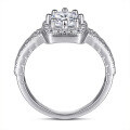 wholesale S925 Silver Zirconia Simulated Diamond Wish New Best-Selling European and American Princess Square Ring for Women-0-2