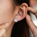 S925 Silver Moissanite Lucky Four-Leaf Clover Earrings-0-2