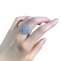 wholesale S925 Sterling Silver Full Pavé Diamond with Fancy Shape Stone Ring, New Design for Cross-Border European and American High-End Style-0-4