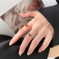 wholesale S925 Sterling Silver Literary Retro Chinese Style Niche Exquisite Red Butterfly Ring R02681-0-0