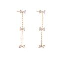 wholesale Metal material, Dunli Jewelry new AHKAH fresh and elegant bow-shaped high-end long earrings direct from manufacturer for wholesale-0-4