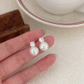 wholesale S925 Sterling Silver Swarovski Pearl Ear Studs for Women, Summer New Luxury Versatile Elegant Earrings-0-1