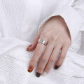 wholesale S925 Sterling Silver Trendy Japanese-Korean Style Cracked Textured Diamond-Inlaid Niche Open Ring-0-2