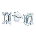 Sterling Silver Square Moissanite Stud Earrings for Women-0-6