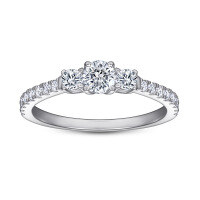 wholesale 925 Sterling Silver Amazon Best-Selling Accessories Four-Claw Diamond Ring Jewelry Women's Index Ring Dropshipping-Platinum US size 7#