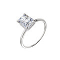 wholesale S925 Sterling Silver Cross-Border 2-Carat Radiant-Cut Square Moissanite Women's Ring Jewelry High-End Accessories-0-5