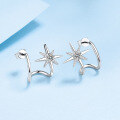 wholesale Metal: S925 Silver Star Moissanite Earrings for Women, Korean Style Simple and Elegant Fringe Stud Earrings, Gift for Girlfriend or Best Friend-0-2