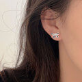 wholesale S925 Sterling Silver Bow Ear Studs Women Korean New Style Elegant Minimalist Luxury Small Trendy High-End Ear Piercing Earrings-0-2