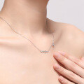 wholesale S925 Sterling Silver Yaxi Love Heart Necklace for Women, Versatile Small Design Sense Gift for Girlfriend Fashion Collarbone Chain-0-3