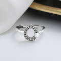wholesale S925 sterling silver vintage teardrop heart-shaped ring minimalist ins niche design index finger ring-0-1