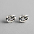 wholesale S925 Sterling Silver AE1043 Korean Style Knot Retro Distressed Personality Single Knot Earrings for Women-0-0