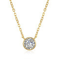 14K Gold Plated S925 Silver 1ct Moissanite Bubble Pendant Necklace-0-3