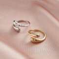 wholesale 925 Sterling Silver Snake-shaped Open Ring, European and American Minimalist Style with a Unique Design and Elegant Temperament-0-2