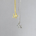 wholesale S925 Sterling Silver Balloon Dog Necklace Polished Animal Collarbone Chain Women's D8935-0-2