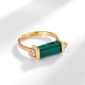 wholesale 925 Sterling Silver European and American New Minimalist Geometric Malachite Diamond Ring for Women Fashion Wholesale from Manufacturer-0-2