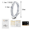 S925 Silver Moissanite Ring, Minimalist Stackable Full Diamond Band-0-4