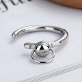 wholesale S925 Sterling Silver Korean INS Minimalist Style Open Ring with Hanging Loop for Women, Simple and Unique Design for Versatile Styling-0-2