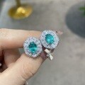 Platinum Vintage Lab-Grown Paraiba Ring, Elegant and Tarnish-Resistant-0-0