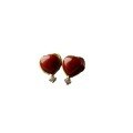 wholesale S925 Silver Natural Waxxi Material Flame Pattern Southern Red Heart Stud Earrings, Simple and Versatile Love Ear Accessories-0-4