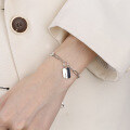 wholesale S925 Sterling Silver Korean Style Minimalist Small Round Pendant Simple Geometric Doogluck Lucky Irregular Bracelet-0-3