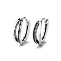 wholesale S925 Sterling Silver European and American Minimalist Hollow-out Hoop Earrings, Simple and Versatile Circle Earrings for Women-0-4