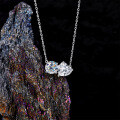 S925 Silver Double Heart Moissanite Necklace, Women's Fashion Wholesale-0-1