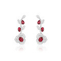 wholesale 925 Silver Gold-Plated Earrings with GRC Lab-Grown Ruby Fashion Jewelry, Small and Versatile Women's Earrings-0-0