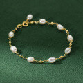 wholesale S925 Sterling Silver Pearl Series Light Bead Bracelet Vintage Style Design Sense Elegant Jewelry for Women S6482-0-2