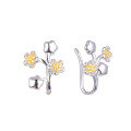 wholesale Sterling Silver S925 Floral Earrings for Women, Small and Minimalist Design, Japanese and Korean Style, Hook Earrings, Stud Earrings, Elegant and Versatile Plum Blossom Earrings-0-4