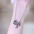 wholesale S925 Silver Bow Necklace with Pendant, Zhuo Zhifan Jewelry New Light Luxury Fashion European and American Women's Hot Seller-0-3