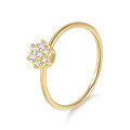 wholesale S925 Sterling Gold Plated Moissanite Flower Ring, Fade-Resistant and Stylish Small Ring-0-9
