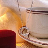 wholesale S925 Sterling Silver Maker Three Lives Three Worlds Necklace Couple Classic Fashion Minimalist Niche Design Personalized Collarbone Jewelry-Three-ring necklace>925 silver