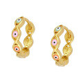 wholesale S925 sterling silver demon eye resin enamel ear cuff, trendy and creative INS earrings-0-4