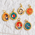wholesale S925 Sterling Silver Gold Plated Enamel Cinderella Sleeping Beauty Pendant Snow White Ice Queen Pendant DIY Accessories-0-2