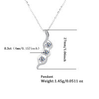 wholesale S925 Sterling Silver Moissanite Single 03ct Diamond-Studded Bean Pod Necklace Fashion Minimalist Light Luxury Collarbone Chain Wholesale-90-point (single 30-point zircon) necklace 925 silver