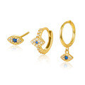 wholesale 925 Sterling Silver Earrings Set of Three with Micro-Inlaid Zirconia Evil Eye Ear Clips, European and American Luxury High-End Ins Style-0-5