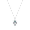 Sterling Silver Europe-US Cross-Border Micro-Set Moissanite Owl Pendant Necklace-0-3