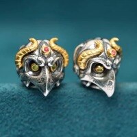wholesale Vintage-style antique silver-plated Garuda bead spacer for DIY prayer bead bracelets and accessories, made of S925 sterling silver-A Roc
