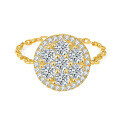 wholesale S925 silver plated with 18k gold, fashion circular bubble D color moissanite ring chain design-0-0