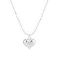 wholesale S925 Sterling Silver 570 Bead Chain Matte Brushed Heart Necklace for Women, High-End Minimalist Small Peach-Shaped Pendant-0-6