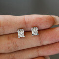 925 Silver Bull Head Earrings with Moissanite, Simple Wedding Gift-0-2